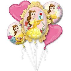 the princess balloon bouquet is filled with balloons