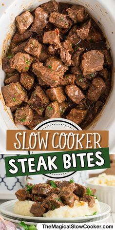 this slow cooker steak bites recipe is delicious and easy to make it's perfect for