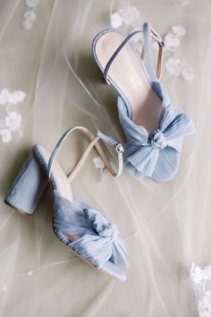 Something Blue Heels Wedding, Blue Bridal Accessories, Blue Heels With Wedding Dress, Unique Something Blue Wedding Ideas, Wedding Shoes Bride Something Blue, Something Blue Party, Blue Pearl Wedding Shoes, Spring Wedding Blue Heels, Elopement Accessories