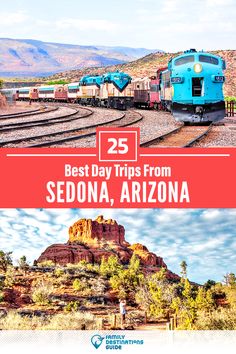 the best day trips from sedona, arizona are on this postcard and you'll be able to see them all