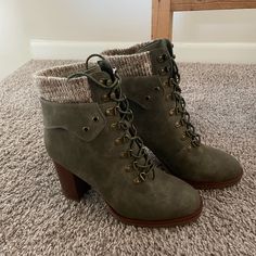 ** Never Worn ** Lace Up Green Brand New Just Fab Shoes, Justfab Shoes, Green Brands, Bootie Boots, Ankle Boot, Ankle Boots, Lace Up, Women Shoes, Brand New