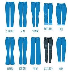 Pants Guide, Fashion Terminology, Mode Tips, Clothing Guide, Fashion Dictionary, Fashion Terms, Types Of Jeans, Fashion Vocabulary, Outfit Jeans