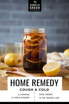 Ginger Lemon Honey Tea, Homemade Cough Remedies, Resep Smoothie, Ginger Honey, Easy Green Smoothie, Cold And Cough Remedies, Home Remedy For Cough