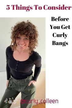 Damaged Curly Hair, Curly Hair Fringe, Curly Fringe, Wavy Bangs, Natural Curly Hair Cuts, Medium Curly, Curly Bangs, Short Curly Haircuts, Medium Curly Hair Styles