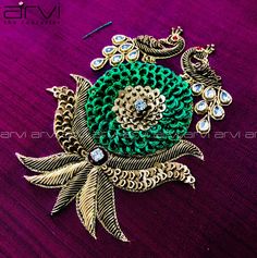 Arvi the couturier Artistry... #custom #bride #bridalwear #aariwork #embroidery #fashion #horse #peacock #elephant #creeper #southindianbride #southindianwedding #wedding #marriage #arvicoimbatore #arvithecouturier #rspuram #coimbatore #tamlnadu Zardosi Motifs Design, Arvi The Couturier, Kids Blouse Designs, Hand Embroidery Dress, Kurti Embroidery Design, Blouse Designs Silk