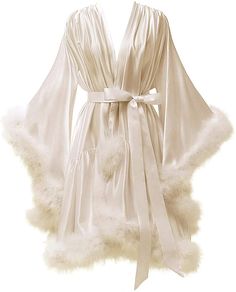 Bridal Dressing Gown, Robe Silk, Crop Top Dress, Silk Robe, Dressing Gown, Fur Trim, Miss Me