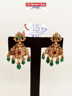 Pacchala Haram, Nakshi Jewellery, Chand Bali, Small Earrings Gold, Emerald Jewellery