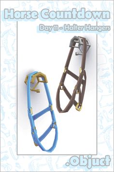 two different types of horses'bridles with the words horse countdown day 1 halter hangers