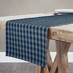 Navy Blue Catawba Homespun Plaid Table Runner Placemat pattern 21 Navy Blue Table Runner, Table Runners And Placemats, Green Table Runner, Crochet Table Mat, Blue Table Runner, Homespun Fabric, Placemats Patterns, Table Runner And Placemats, Crochet Table Runner