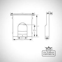 the victorian emporium is shown in black and white, with measurements for each item