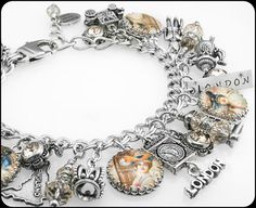 London Charm Bracelet London Jewelry England by BlackberryDesigns, $123.00 Silver Collectible Bracelets, Vintage Stamped Jewelry, Silver Metal Bracelets Vintage, Silver Retro Bracelet Gift, Vintage Silver Charm Bracelet For Wedding, Luxury Jubilee Charm Bracelet, Retro Silver Jewelry With Charms, Adjustable Vintage Charm Bracelet, Silver Nickel-free Bracelet Souvenir