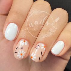 Oval Nails Designs, Nails Art Designs, Sunflower Nails, Subtle Nails, Simple Gel Nails, Short Acrylic, Easter Nails, Short Acrylic Nails Designs