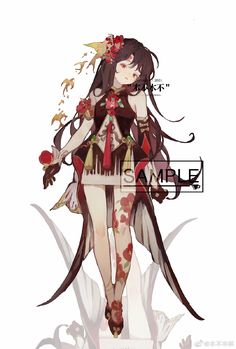 an anime character with long hair and flowers on her body