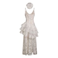 Type de motif : Ombré

 Style de manche: Manches longues

 Encolure: Col haut

 Longueur : Maxi

 Matériel: Mousseline de soie , Coton

 Composition du matériau : mousseline de soie 85 %, coton 15 % Wedding Dresses Whimsical, Fairy Tale Wedding Dress, Light As A Feather, Lace Maxi, Ruffled Maxi Dress, Handmade Dresses, Lace Maxi Dress, Ruched Dress, Corset Dress