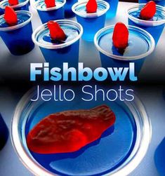 there are many jello shots on the table