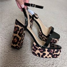 Brand New Never Worn Platform Heels (They Say 6 On The Shoe, I Don’t Remember Boohoos Sizing, They’re An 8.5) Leopard Print Heels, Platform Heels, Leopard Print, Black And Brown, Brand New, Women Shoes, Heels, Women Shopping, Black