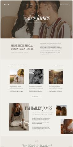 the website design for haley james