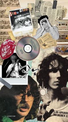 collage of various images and music related items