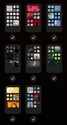 an iphone screen with several different icons on it, including the home button and buttons