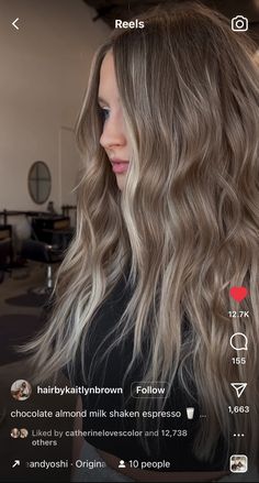 Beige Blonde Dimensional Hair, Level 7 Blonde Balayage, Natural Brunette With Blonde Highlights, Blue Eyes Brunette Hair, Aspen Ovard Hair, Dark Blonde With Shadow Root, Level 6 Ash Brown Hair, Fair Skin Brunette Hair, Mushroom Brown With Blonde Highlights