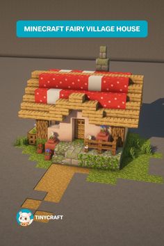 an image of a house made out of lego blocks and bricks with the text minecraft fairy village house