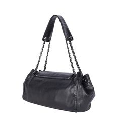 Authentic, pre-loved vintage Chanel black classic CC front flap shoulder bag. Black was Coco's happiest color and it's displayed in every Chanel collection. Features lambskin black leather, this Chanel shoulder bag has a CC silver logo zipper pull, front flap magnetic snap closure, large interior with 1 zipper pocket, silver hardware with cinch straps, and shoulder guard. Strap drop: 11" with shoulder guards Authenticity hologram sticker read: 10509358 Made in Italy 2005-2006 Shoulder Guard, Hologram Stickers, Chanel Collection, Chanel Shoulder Bag, Flap Shoulder Bag, Silver Logo, Shoulder Bag Black, Chanel Black, Happy Colors