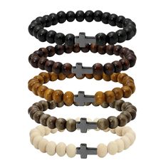 PRICES MAY VARY. Natural Wood: These Cross Charms Pendant Bracelets Set are made from natural wood and have a diameter of 8 mm. Tibetan Beads for Buddhist Prayer Mala Beads, classical simple design, More Choices for Your Daily Wear. Bracelet Set: The bracelet set includes 5 bracelets consisting of different colors: black, brown, yellow, green, and off-white. These allow for versatile combinations to suit individual preferences and needs. Adjustable Cuff Bracelets: 6.5-7.5" Stretchable, please co Daily Wear Bracelet, Bangle For Men, Wooden Beaded Bracelets, Prayer Bead Bracelet, Buddhist Prayer, Wood Bead Bracelet, Mens Cuff, Wooden Bracelet, Lace Jewelry