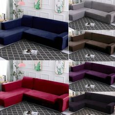 four different styles of couches in various colors and sizes, all with the same design