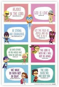 some cartoon characters with speech bubbles and sayings on them, including the words in different languages