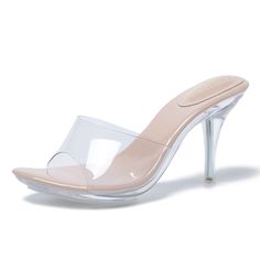 PRICES MAY VARY. 【Sexy Triangle Heel】 3 "S-shaped transparent heel design provides you with stable support. Perfect heel height, looks sexy, but absolutely comfortable walking while standing up. 【Transparent TPU vamp 】 Black, White, Red, Apricot, Pink, Green, Silver color match colors match your clothes, let you choose more simple. 【 Practical design 】 Easy to wear, simple transparent backless design, prevent your feet from sliding forward. Slip on the mule style as an elegant and popular update Sheer High Heel Summer Heels, Summer Heels With Clear Strap, Summer Clear Heels, Summer Heels With Transparent Straps For Night Out, Clear Fitted Open Toe Heels, Fitted Clear Open Toe Heels, Fitted Clear Heels For Night Out, Stilletos Heels, Heels Design