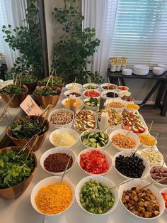 a table filled with lots of different types of food