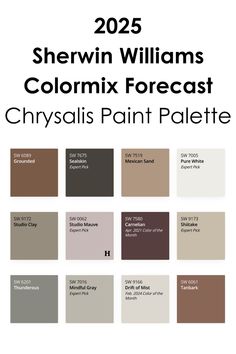 sherylin williams's colormix forecast for the chrysalis paint palette