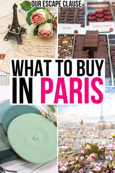 what to buy in paris with the eiffel tower in the background and pink flowers