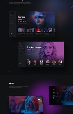 an image of a website page with dark colors and purple lighting on the bottom corner