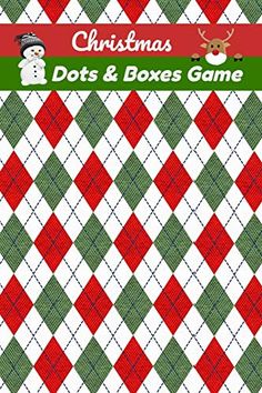 the christmas dots and boxes game is shown in red, green and white checkers