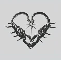 two hands in the shape of a heart with a star above it on a gray background