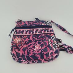 "SMALLER VERA BRADLEY CROSSBODY PURSE - \"KATALINA PINK\" RETIRED PATTERN This Vera Bradley crossbody purse is perfect for on the go, stores ID, credit cards & valuables! MEASURES 8.5\"w x 8\"h x 1.5\"d OUTSIDE - Quilted Vera Bradley crossbody in a retired pattern called \"Katalina Pink\". Flowered pattern in shades of pink & blue. Front has a deep, zippered pocket. Back also has a deep pocket. Long adjustable strap to be carried easily over the shoulder or extended for a crossbody option.   INS Crossbody Purse, Credit Cards, Vera Bradley, Purses Crossbody, Flower Patterns, Zipper Pocket, Pink Blue, Adjustable Straps, Credit Card