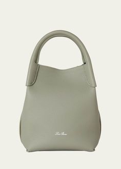 Loro Piana Bale Micro Grain Leather Crossbody Bag Textured Leather Top Handle Bucket Bag For Shopping, Textured Leather Bucket Bag With Top Handle For Shopping, Shopping Bucket Bag With Textured Leather And Top Handle, Evening Top Handle Bucket Bag With Textured Leather, Lora Piana, Travel Size Perfume, Loro Piana, Pump Sandals, Handbag Shopping