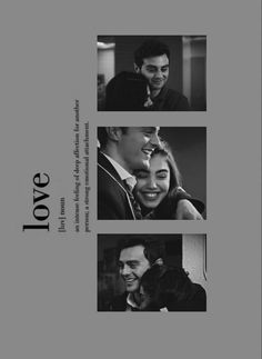 the movie poster for love is shown with three different pictures and one has a man's face