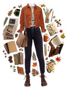 Aesthetic Outfits Ideas Fall, Science Core Outfit, Autumn Vibes Outfit, Halloween Vibes Outfit, Bookish Aesthetic Outfit, Autumncore Outfit, Halloweencore Outfit, October Outfits Aesthetic, Fall Themed Outfits