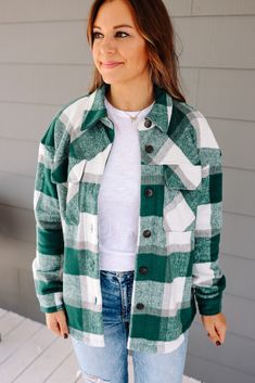 BRUSHED PLAID BUTTON DOWN SHACKET WITH POCKETS Relaxed fit, model is a S/M shown in a size small. 100% POLYESTER Pink Check Dress, Plaid Shacket, Casual Long Sleeve Shirts, Exclusive Dress, Flannel Jacket, Denim Gift, Spring Shirts, Woven Top, Online Tops