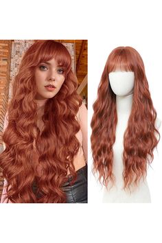 Cosplay Long Warm Auburn Wig 29 Inch Middle Part Synthetic Wig Realistic Gifts Party Wigs for Women Daily Use Colorful Wigs (Warm Auburn) Realistic Gifts, Auburn Wig, Colorful Wigs, Party Wig, Middle Part, Middle Parts, Wigs For Women, Synthetic Wig