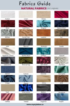 fabrics guide for all types of fabrics