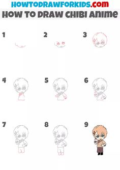 how to draw chibi anime step by step drawing instructions for kids and beginners