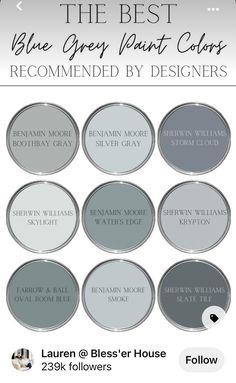 the best blue grey paint colors recommended by designers from laurenn bleser house