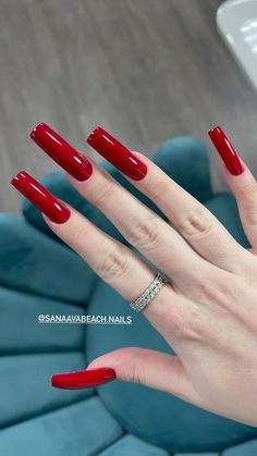 Long Fingernails, Curved Nails, One Color Nails, Nails Red, Coffin Nails Designs, Dip Powder, Fall Nail Designs