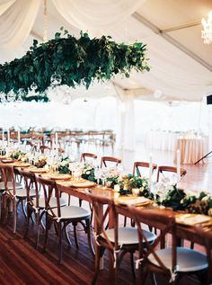 an instagram page with tables and chairs set up for a wedding reception in a tent