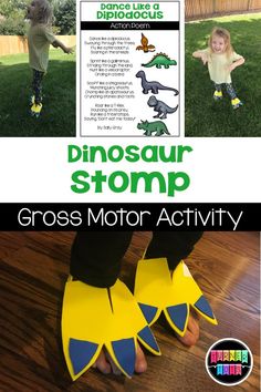 the dinosaur stomp gross motor activity for kids