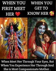 two pictures with the words when you first met, get to her know her