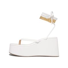 Vanessas Women's Sandals Clip-toe High Heels Platform Wedges Ladies Ankle Strap Summer Sandals are perfect for any summer occasion. Crafted from high-quality materials, these sandals feature a clip-toe design, high heels and platform wedges for a modern and stylish look. Available in a variety of colors and sizes, these sandals are sure to become an essential part of your wardrobe. With the adjustable ankle strap, you can find the perfect fit for all day comfort and a secure fit. Step out in sty White Wedge Sandals With Heel Strap For Summer, Summer Evening Open Toe Lace-up Sandals, Synthetic Ankle Strap Lace-up Sandals For Beach, Spring Toe Post T-strap Sandals With Platform, Trendy Lace-up Sandals With Single Toe Strap For Summer, Summer Open Toe Synthetic Lace-up Sandals, Trendy Summer Lace-up Sandals With Single Toe Strap, Summer Ankle Strap Slingback Sandals, Adjustable Synthetic T-strap Sandals For Summer